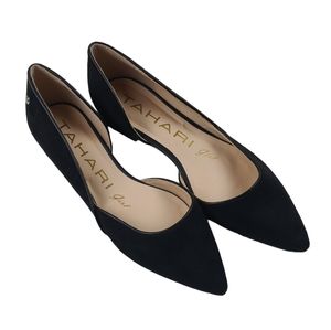 Tahari Black Suede d'Orsay Pointed Toe Dress Flats 🆕 8